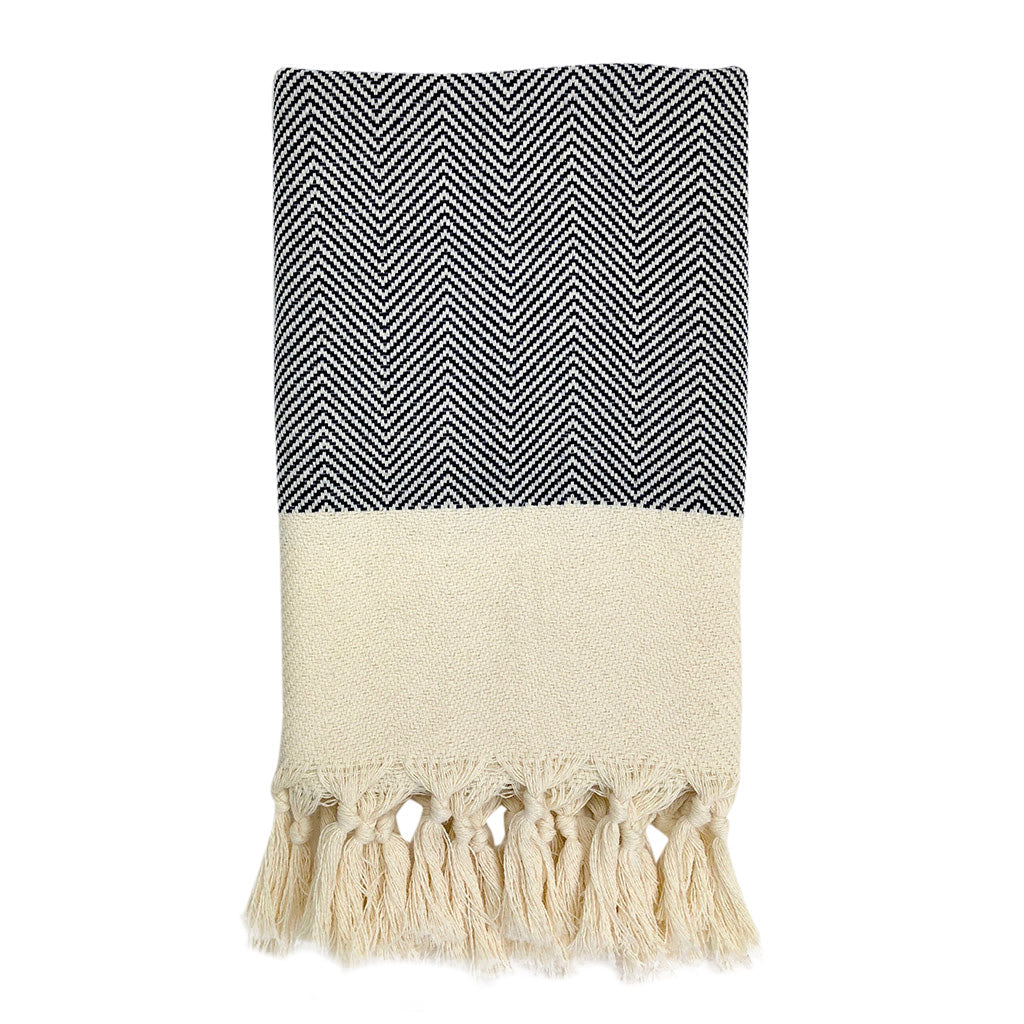 Herringbone Turkish Hand Towel – Eco-Friendly 100% Cotton, Handwoven in Turkey