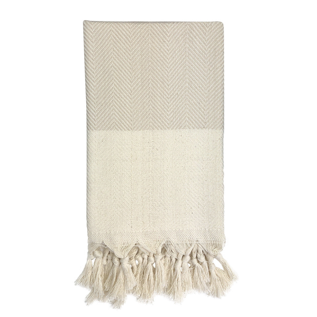 Herringbone Turkish Hand Towel – Eco-Friendly 100% Cotton, Handwoven in Turkey