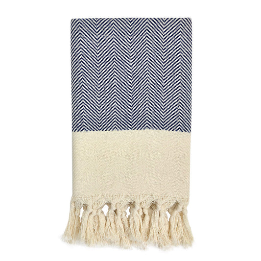 Herringbone Turkish Hand Towel – Eco-Friendly 100% Cotton, Handwoven in Turkey